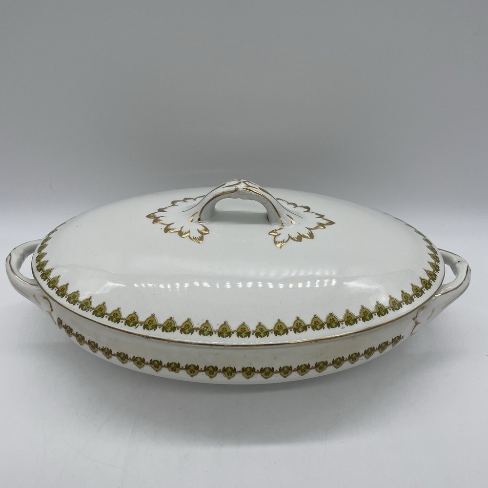 Vintage Wood & Sons Oval Covered Vegetable Serving Bowl &‎ Lid Handles England